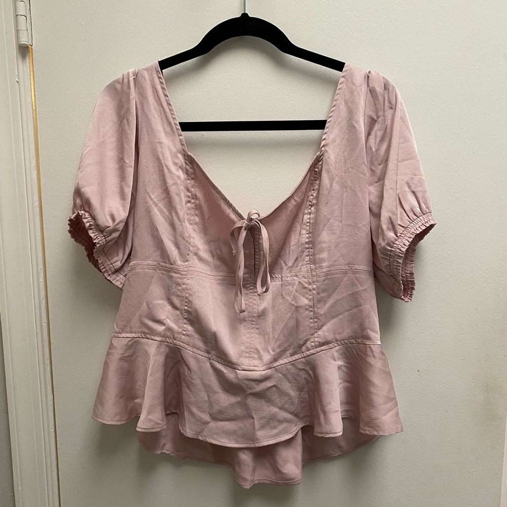 Pink crop top blouse